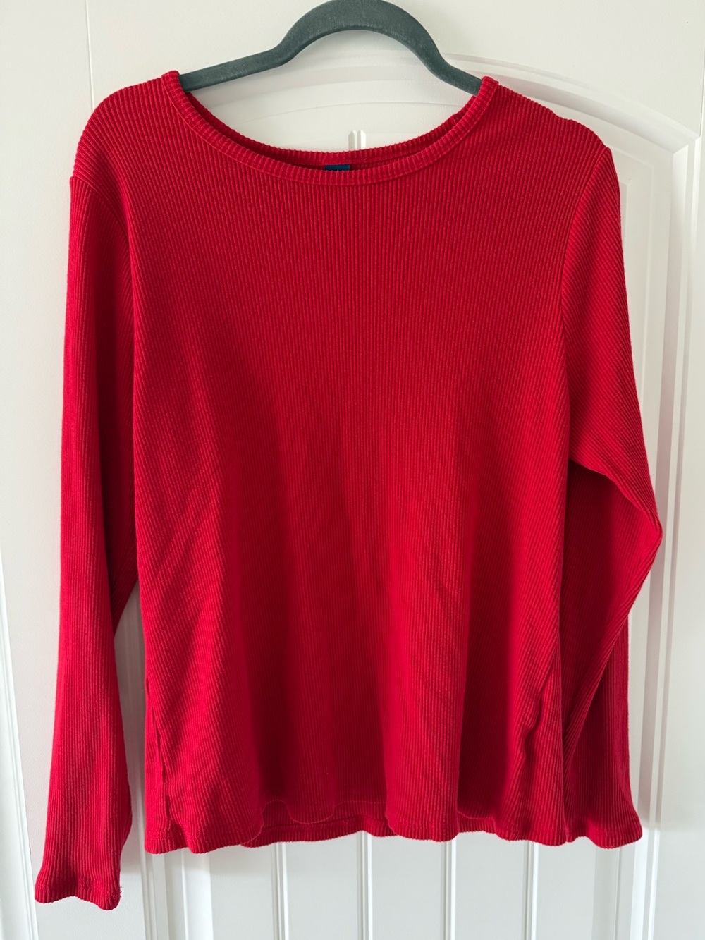 Old Navy Ribbed Red Crewneck Top